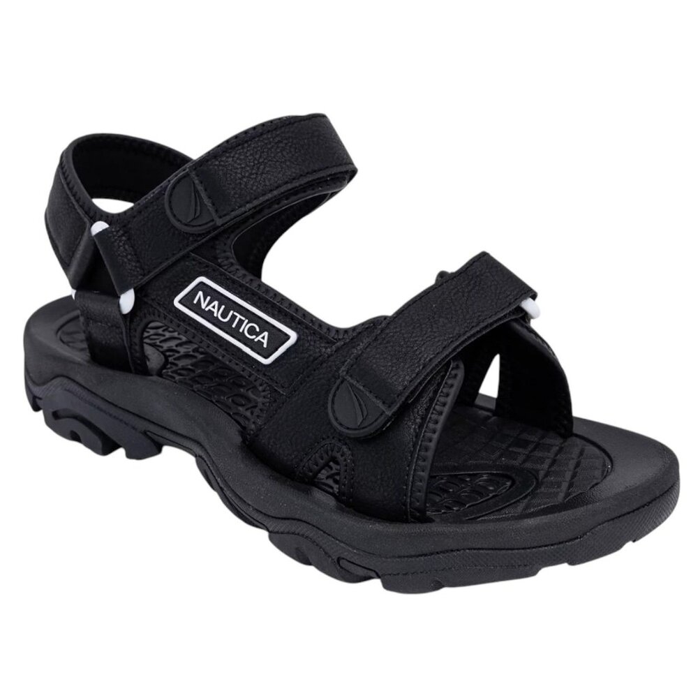 Nautica Bulty Round Toe Black Open Toe Strappy Sandals Men 11 New w/ Tag Sold Ou